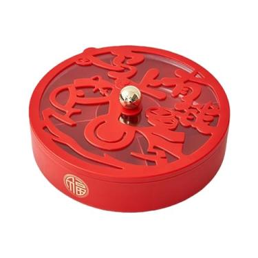 Imagem de Fenteer Bandeja dividida para servir aperitivos com tampa hermética, travessa para frutas ideal para festas de primavera.