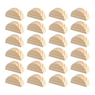 Imagem de oshhni Conjunto de 24 Porta-Cartões de Visita em Madeira com Design Elegante e Prático para Decoração de Mesas em Escritórios e Casamentos, Bege