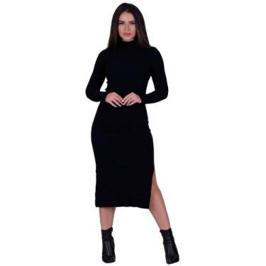 Imagem de Vestido Manga Longa Gola Alta Inverno Midi -c3 VESTIDO PATRÍCIA - Tina