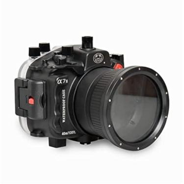 Imagem de Seafrogs Capa de câmera subaquática profissional de 40 m (com porta padrão) para Sony A7 II A7R II A7S II 28-70 mm (preta)