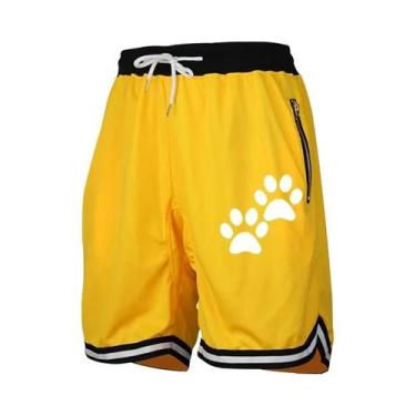 Imagem de Bermuda De Basquete Masculina Respirável Com Cintura Elástica E Bolso 