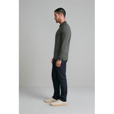 Imagem de Camisa Polo Manga Longa Malha Slim Fit - Verde Escuro - HIGHSTIL, Verd