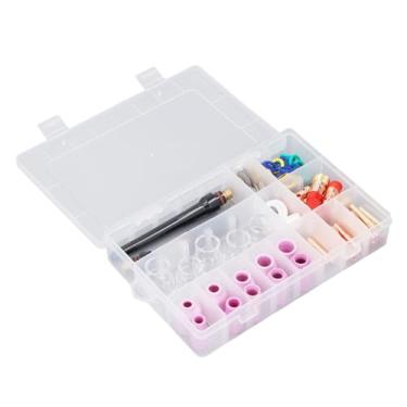 Imagem de YWBL-WH Kit de Bico de Cerâmica de Cobre Consumíveis para Cortador de Plasma para WP17 WP18 WP26, 87 Peças de Reposição Com Copo de Vidro de Lente de Gás para Tocha de Soldagem TIG Segurança e