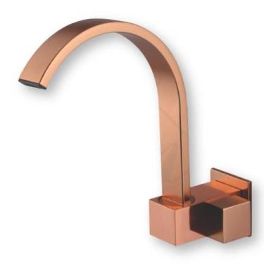 Imagem de Torneira Banheiro De Parede Cascata Quadrit Rose Bica Móvel - Home Net