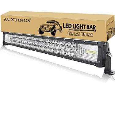 Imagem de AUXTINGS Barra De Luz Led Reta 32" E 82 Cm, 405 W, Fileira Tripla, Lente 7D, Holofote, 6000 K, Luzes Trabalho Para Condução Off-Road, Quadriciclo, Tração Nas Quatro Rodas, Suv, 4X4, Picape, 12 V 24