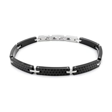 Imagem de Zordixon Pulseira masculina de aço inoxidável com placa de pulso preta – Tamanho ajustável 22 cm – Joias modernas estilo Techwear