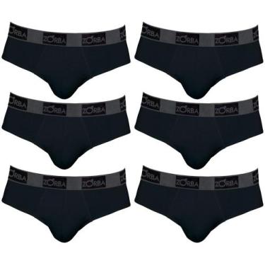 Imagem de Kit com 6  cuecas zorba slip 0716-1, Preto, G