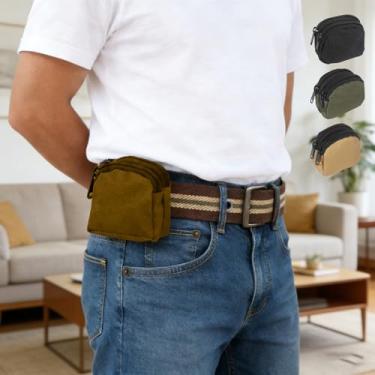 Imagem de Bolsa tática circular com mini porta-chaves e bolso para moedas com zíper para uso ao ar livre