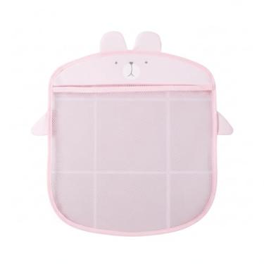Imagem de Rede Saco Organizador Banheiro Infantil Bichinhos, Multiuso com Ventosas, Porta Brinquedos Tela Antimofo (Rosa)