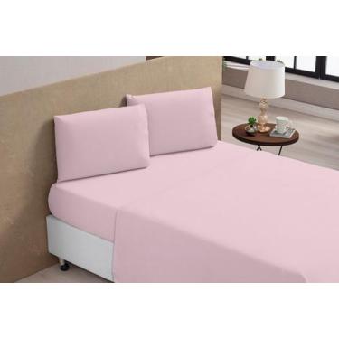 Imagem de Jogo De Lençol Casal 4 Peças Luxo Percal 100% Algodão - Jire Bordados,