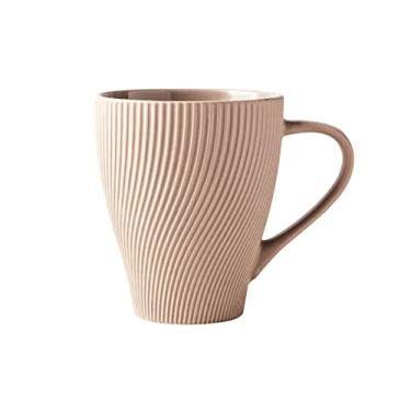 Imagem de KEG801302 Xícara de café simples moderna de 350 ml, copo de cerâmica de cor sólida, copo de café para casa, escritório, copo de água de alta beleza, chávena de chá (rosa)