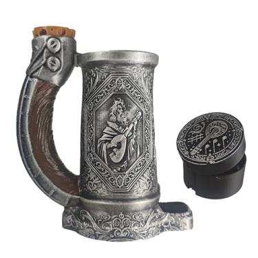 Imagem de TCGADVN Conjunto de caneca DND com torre de dados, copo de dados DnD com armazenamento, suporte para bebidas 12/473 ml, acessórios DND para jogadores, melhor presente para amantes de jogos RPG (Bard)