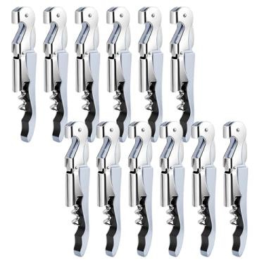 Imagem de Abridor de chaves de vinho, abridor de garrafa de vinho inoxidável para uso em casa, escritório, cozinha, restaurante, bar (12, branco)