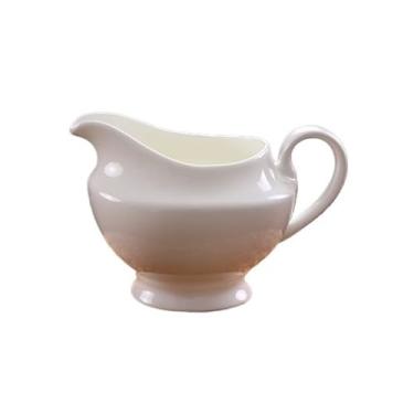 Imagem de Molho de cerâmica branca de 296 ml, pequeno jarro de porcelana para servir xarope, jarro com leite e café, creme, jarro para chá, molho de salada, jarro de leite (branco)