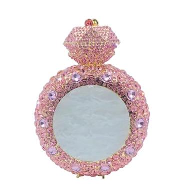 Imagem de Usuisy Novidade anel de diamante cristal clutch feminina bolsa noite festa baile casamento strass clutch bolsas e bolsas, mini, Rosa, Mini