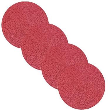 Imagem de Jogo Americano Trançado Vermelho 4 Pçs - Ja14238