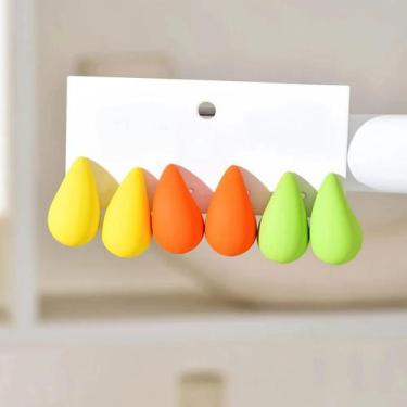 Imagem de Brincos De Argola Em Acrílico Multicoloridos Em Forma De Gota 3 Pares 
