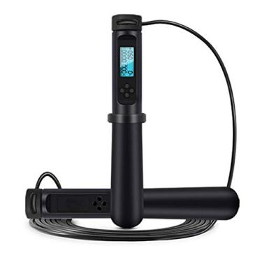 Imagem de Corda de Pular Fitness Ajustável com Contagem Digital LCD Calorias Timer Configuração Peso Exercício Treinamento Ginásio Esportes para Adultos