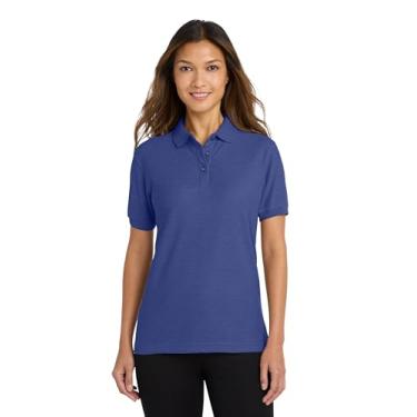 Imagem de Polo feminina com toque de seda Port Authority L500, Mediterranean Blue, XX-Large