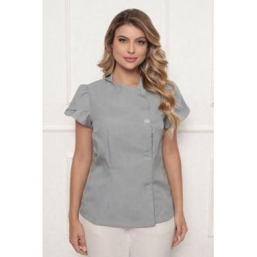 Imagem de Dolma Chef Feminina Cinza Luísa - gardenia jalecos, GG