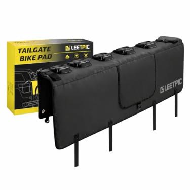 Imagem de LEETPIC Amortecedores de bicicleta para porta-malas de caminhão com alças seguras para moldura de bicicleta para carregar até cinco bicicletas, almofada de proteção para porta traseira com dois pacotes de ferramentas (reforçado)