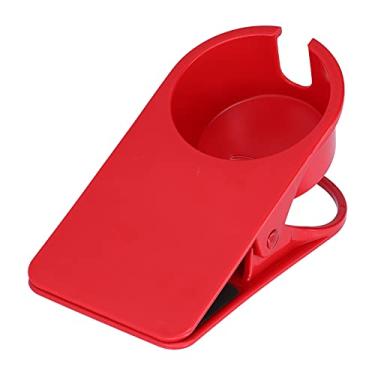 Imagem de Suporte de copo para beber, braçadeira grande de plástico, clipe lateral para mesa de jogos de computador, plástico abs vermelho 7,9x3,9x3,9in 207g