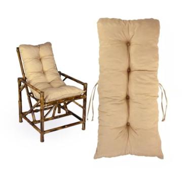 Imagem de Almofada Moderna 95x45cm - Confortável e Decorativa para Cadeiras, Poltronas, Sofás e Pallets, Alta Durabilidade, Apoio Lumbar Versátil (Bege)
