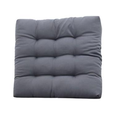 Imagem de Almofada Futon para Assento 50x50cm com Corda Tecido Oxford Macia e Confortável para Cadeira Banco e Pallet(Cinza Escuro)