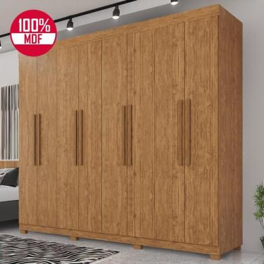 Imagem de Guarda-roupa De Casal 100% Mdf 8 Portas 4 Gavetas Itália - Tudo De Móveis Cinamomo