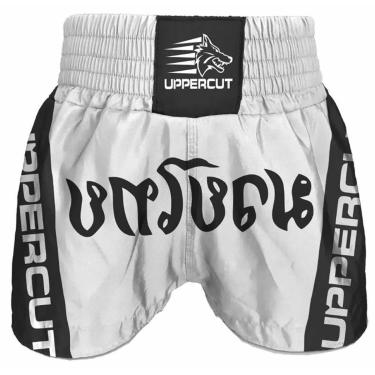 Imagem de Calção Short Muay Thai Traditional Premium - Branco/Preto-Unissex
