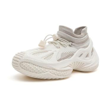 Imagem de MEMON Mocassim masculino feminino, casual, caminhada, tênis, respirável, confortável, academia, moderno, para homens e mulheres, Me25018-bege, 6 Women/4 Men