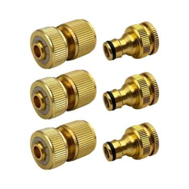 Imagem de Conjunto De Conectores De Mangueira De Alumínio 1/2'' 3/4'' Padrão Eur