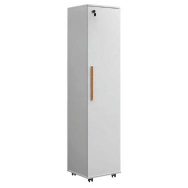 Imagem de Armário Multiuso Para Escritório Com Chave e Rodízios 1 Porta Lune Branco J&A