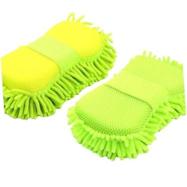 Imagem de Esponja Com Pegador Para Carros Luva Microfibra Para Lavar Limpeza Acessorio(2)