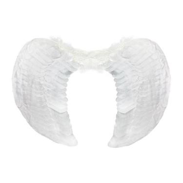 Imagem de Asa de Anjo Branca Grande Adulto Para Halloween e Carnaval - Fantasias