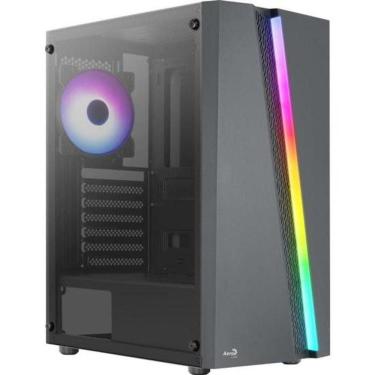 Imagem de Gabinete Gamer Aerocool Blade Preto Rgb Lateral Vidro