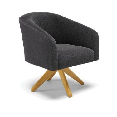 Imagem de Cadeira Sala De Jantar Giratória Ma30 Stella Bouclê D03 - D'rossi Cor Grafite