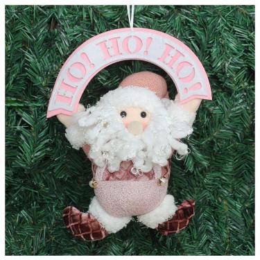 Imagem de Guirlanda Natalina Enfeite De Porta Papai Noel Rosa 25cm