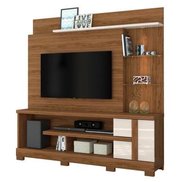 Imagem de Estante Home Theater Alan Naturale Off White Para Tv Até 55 Com Pés - Madetec Naturale Off White