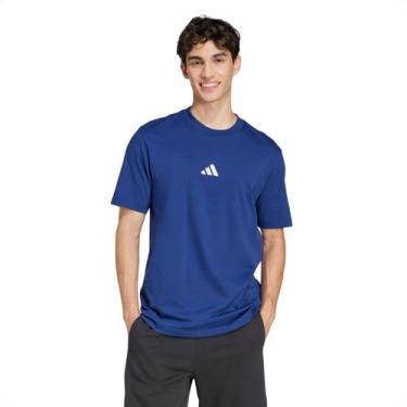 Imagem de Camiseta Mascculina Essentials Com Logo Pequena Adidas Azul, Dkblue, W