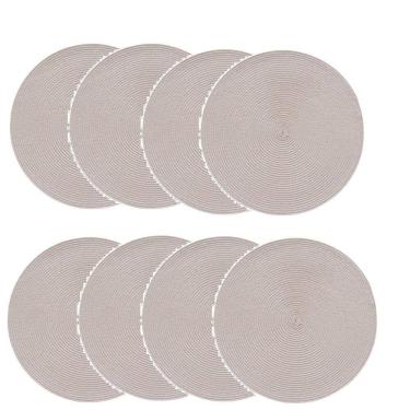 Imagem de Jogo Americano Redondo 8  Oito  Unidades Baunilha