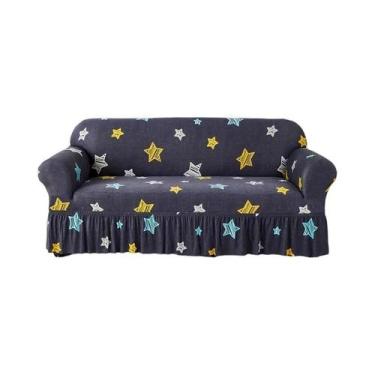 Imagem de Capa De Sofá Antiderrapante Elástica Estampada Protetora De Móveis Par