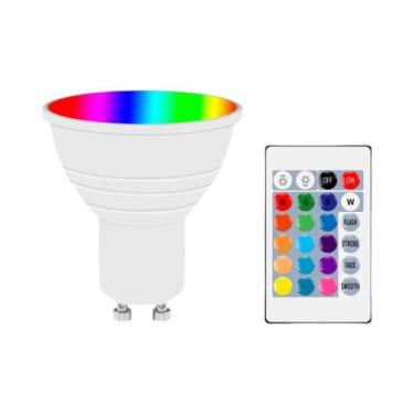 Imagem de Lâmpada LED RGB 15W E27 GU10 Com Controle Remoto IR Inteligente Para L