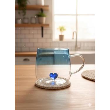 Imagem de Xícara de vidro borossiilicato, 300ml, love coffe - GLASS HOME