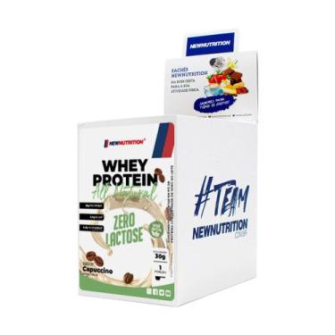Imagem de Display com 10 Sachês Whey Protein Zero Lactose All Natural 30g Capucc