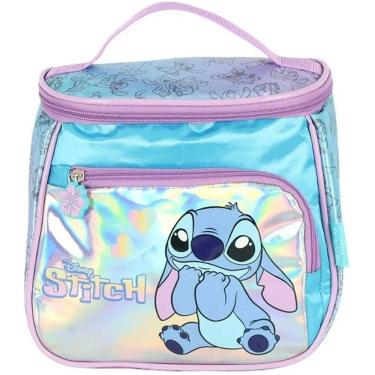 Imagem de Lancheira Escolar Termica STITCH Disney Holografico Azul Luxcel
