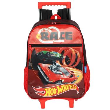 Imagem de Mochila Escolar de Rodinhas HOT Wheels Vermelha Luxcel
