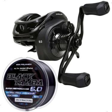 Imagem de Kit Carretilha Maruri Black Tamba BG 11Rol. Mais Linha Mono Black Tamb