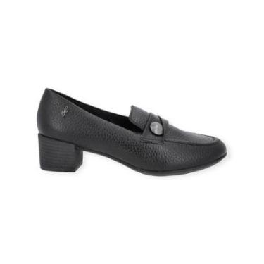 Imagem de Mocassim Loafer Usaflex Salto Bloco Couro Feminino-Feminino