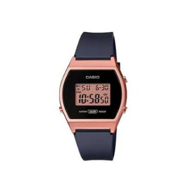 Imagem de Relógio Casio Digital Vintage Preto/ Rose LW-204-1ADF-Unissex